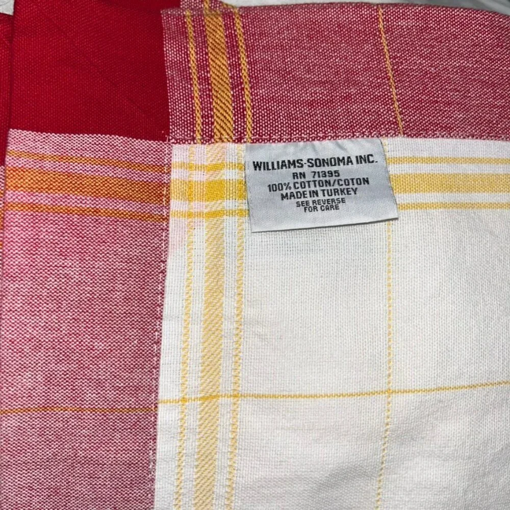 willams sonoma red yellow set of 4 PLACEMATS 100% Turkish cotton